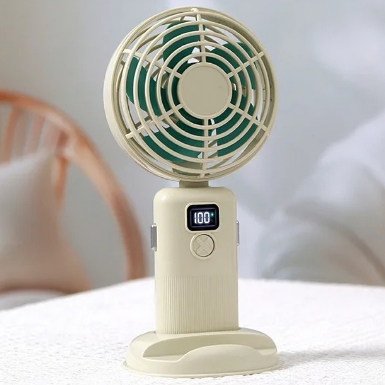 Φορητό Ανεμιστηράκι Χειρός με Οθόνη Ενδείξεων & Βάση Κινητού Φορητό Ανεμιστηράκι Χειρός με Οθόνη Ενδείξεων & Βάση Κινητού