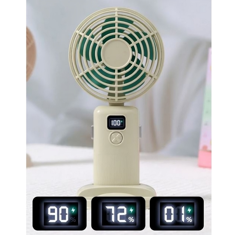 Φορητό Ανεμιστηράκι Χειρός με Οθόνη Ενδείξεων & Βάση Κινητού Φορητό Ανεμιστηράκι Χειρός με Οθόνη Ενδείξεων & Βάση Κινητού