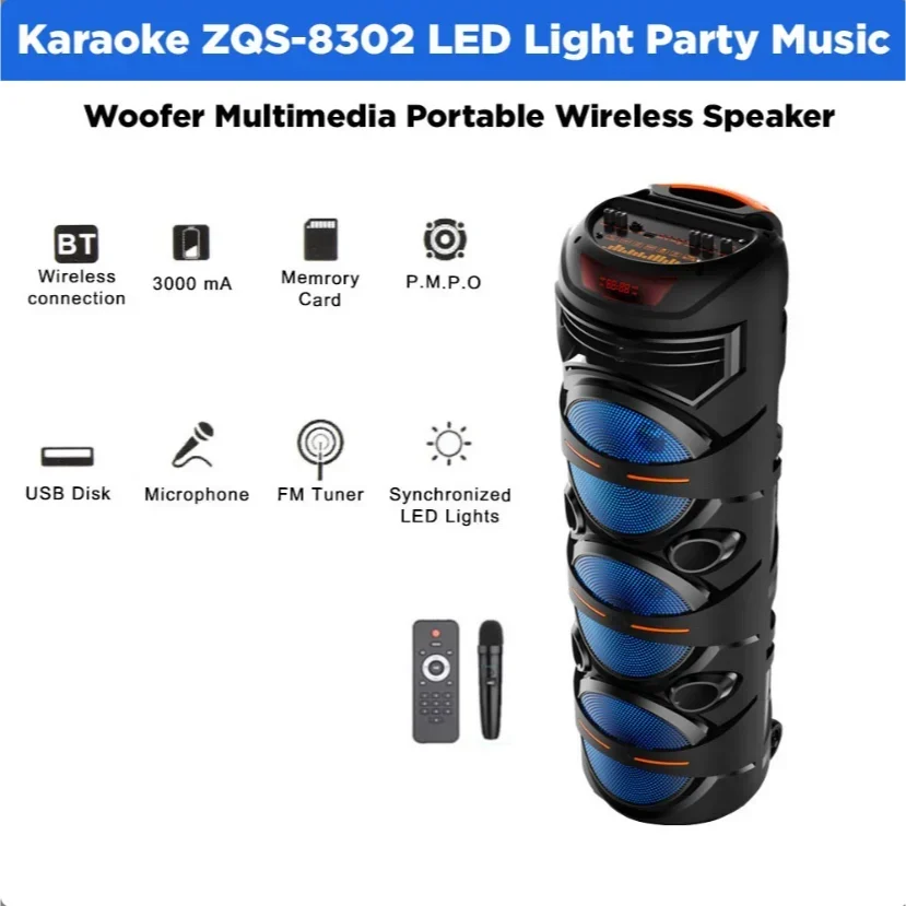Φορητό Ασύρματο Ηχείο Karaoke με Μικρόφωνο και Τηλεχειριστήριο - Συνδεσιμότητα Bluetooth & USB & Ενσωματωμένο Ραδιόφωνο - Kimiso Φορητό Ασύρματο Ηχείο Karaoke με Μικρόφωνο και Τηλεχειριστήριο - Συνδεσιμότητα Bluetooth & USB & Ενσωματωμένο Ραδιόφωνο - Kimiso