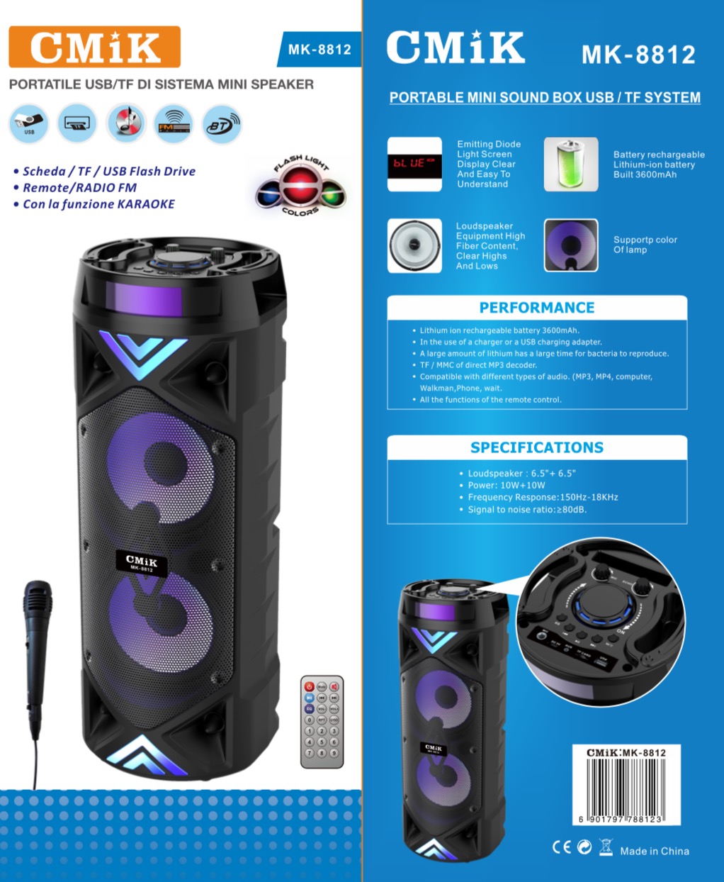 Φορητό Ασύρματο Μεγάλο Ηχείο Bluetooth με Μικρόφωνο Karaoke, LED Φωτισμό, 20W USB/SD/AUX/FM, Οθόνη LCD & Τηλεχειριστήριο - Επαναφορτιζόμενο Ηχοσύστημα Φορητό Ασύρματο Μεγάλο Ηχείο Bluetooth με Μικρόφωνο Karaoke, LED Φωτισμό, 20W USB/SD/AUX/FM, Οθόνη LCD & Τηλεχειριστήριο - Επαναφορτιζόμενο Ηχοσύστημα