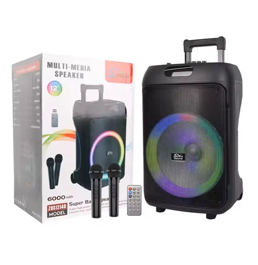 Φορητό Bluetooth Ηχείο Karaoke με 2 Μικρόφωνα, Τηλεχειριστήριο & LED Φωτισμό Φορητό Bluetooth Ηχείο Karaoke με 2 Μικρόφωνα, Τηλεχειριστήριο & LED Φωτισμό