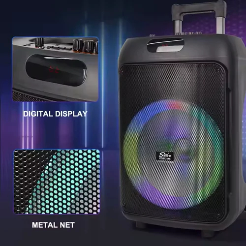 Φορητό Bluetooth Ηχείο Karaoke με 2 Μικρόφωνα, Τηλεχειριστήριο & LED Φωτισμό Φορητό Bluetooth Ηχείο Karaoke με 2 Μικρόφωνα, Τηλεχειριστήριο & LED Φωτισμό