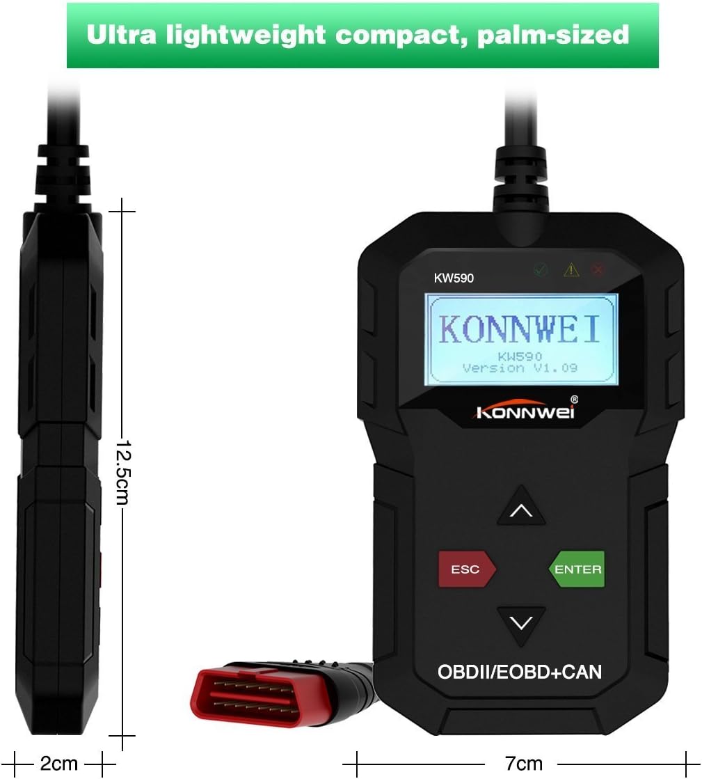 Φορητό Διαγνωστικό OBD2 Κονσόλας – Κατάλληλο για Αυτοκίνητα OBDII/EOBD+CAN - Konnwei Φορητό Διαγνωστικό OBD2 Κονσόλας – Κατάλληλο για Αυτοκίνητα OBDII/EOBD+CAN - Konnwei