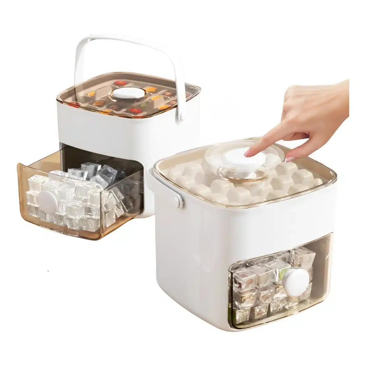 Φορητό Δοχείο για Παγάκια 2 σε 1 με Διπλή Στρώση – Καπάκι και Πιάστρα 48 Θέσεων Φορητό Δοχείο για Παγάκια 2 σε 1 με Διπλή Στρώση – Καπάκι και Πιάστρα 48 Θέσεων