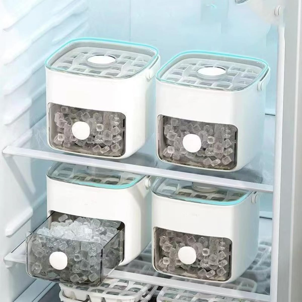 Φορητό Δοχείο για Παγάκια 2 σε 1 με Διπλή Στρώση – Καπάκι και Πιάστρα 48 Θέσεων Φορητό Δοχείο για Παγάκια 2 σε 1 με Διπλή Στρώση – Καπάκι και Πιάστρα 48 Θέσεων