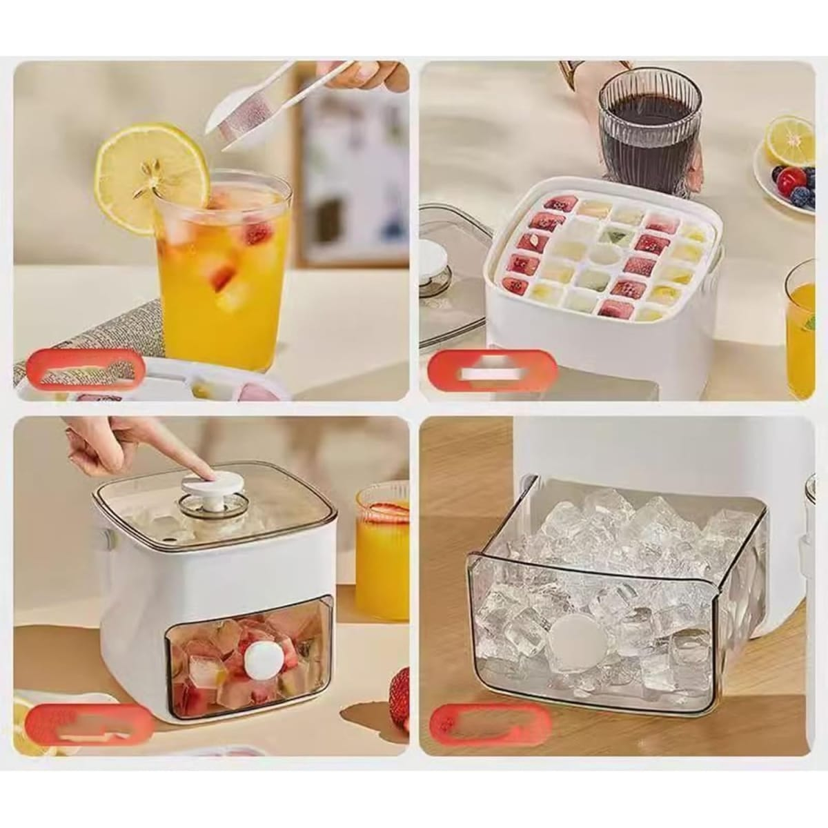 Φορητό Δοχείο για Παγάκια 2 σε 1 με Διπλή Στρώση – Καπάκι και Πιάστρα 48 Θέσεων Φορητό Δοχείο για Παγάκια 2 σε 1 με Διπλή Στρώση – Καπάκι και Πιάστρα 48 Θέσεων