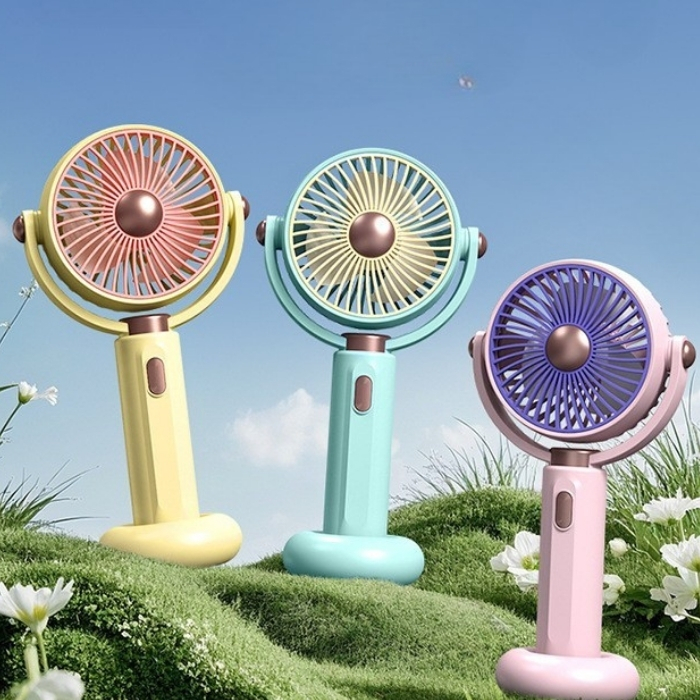 Φορητό Επαναφορτιζόμενο Ανεμιστηράκι Χειρός με Περιστρεφόμενη Κεφαλή Φορητό Επαναφορτιζόμενο Ανεμιστηράκι Χειρός με Περιστρεφόμενη Κεφαλή