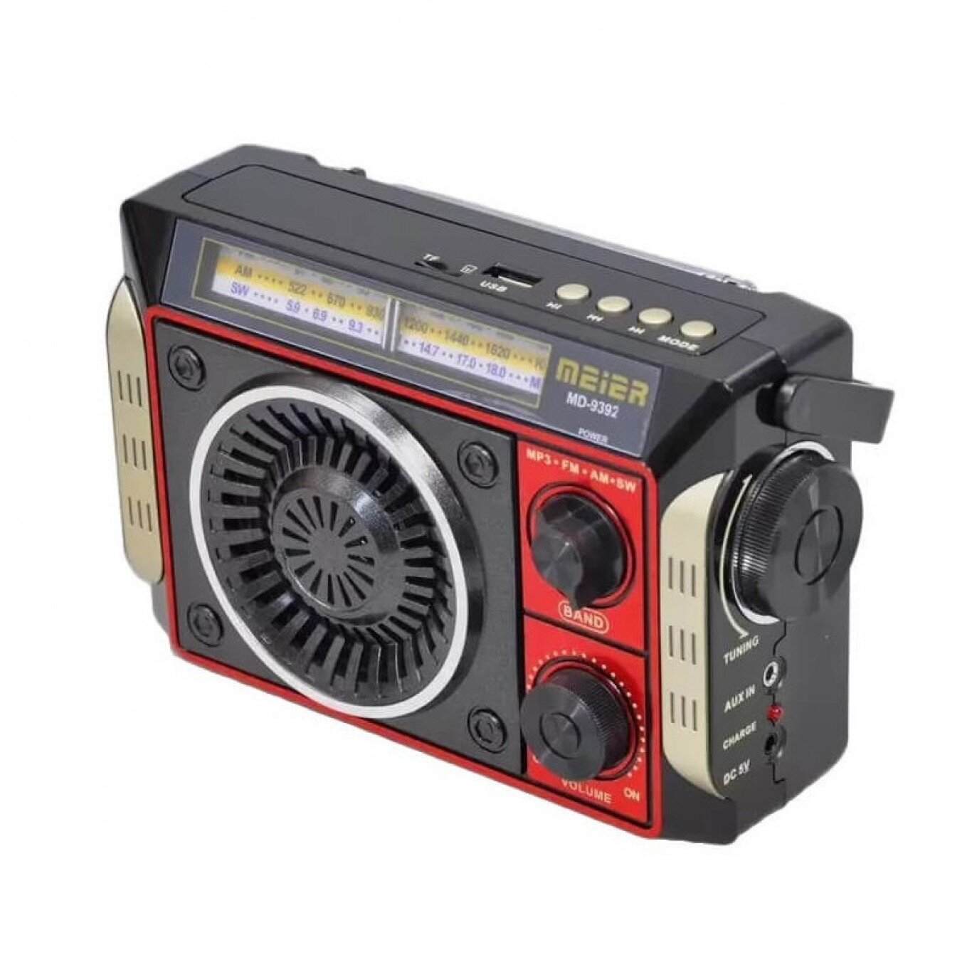 Φορητό Επαναφορτιζόμενο Ραδιόφωνο με USB,Bluetooth και Πτυσσόμενη Κεραία σε Μαύρο Χρώμα Φορητό Επαναφορτιζόμενο Ραδιόφωνο με USB,Bluetooth και Πτυσσόμενη Κεραία σε Μαύρο Χρώμα