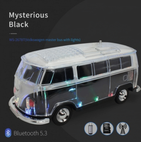 Ηχείο Bluetooth USB/SD Mini Bus με Ραδιόφωνο και Led Φώτα Μαύρο Ηχείο Bluetooth USB/SD Mini Bus με Ραδιόφωνο και Led Φώτα Μαύρο