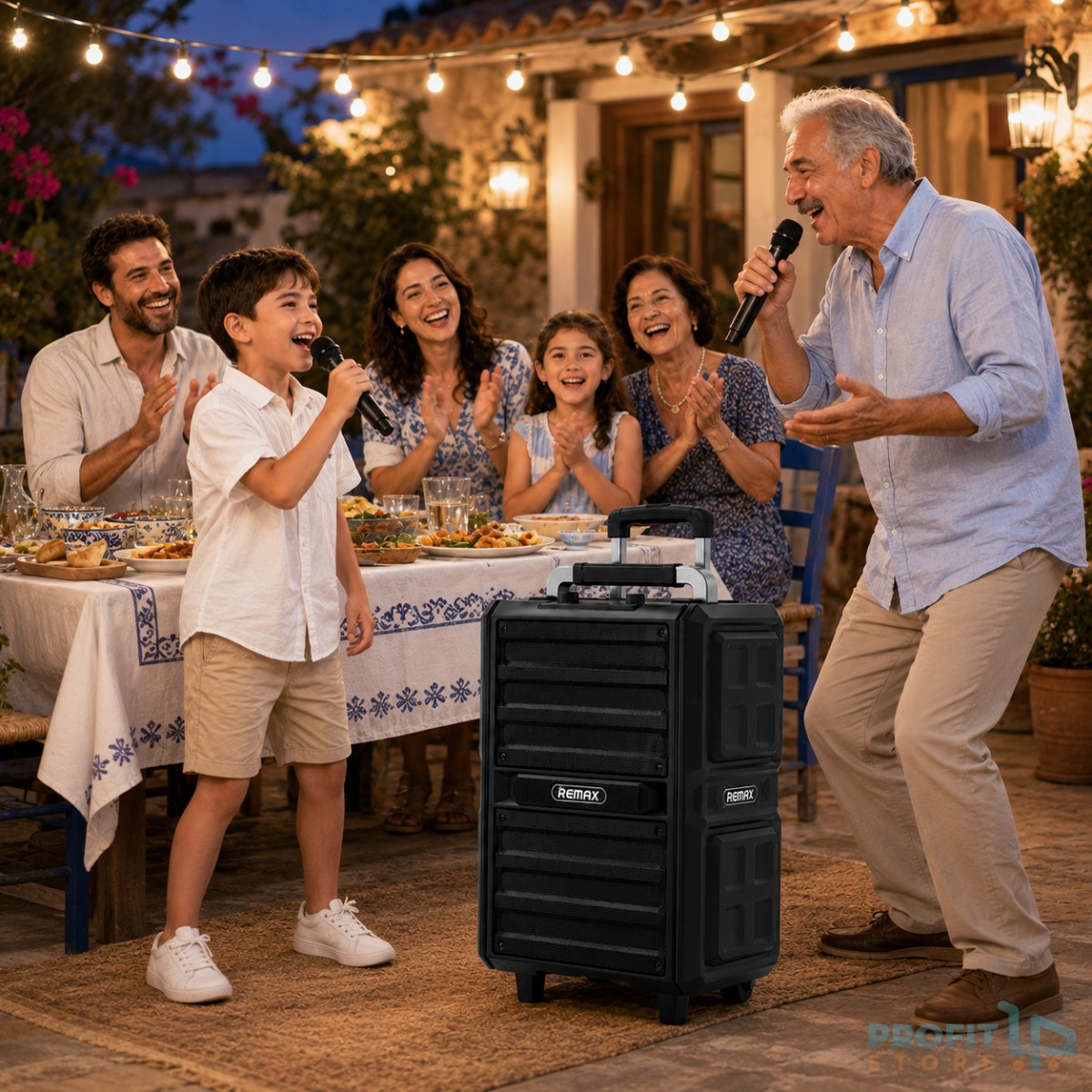 Φορητό Ηχείο Bluetooth Karaoke Remax RB-X5 50W με 2 Ασύρματα Μικρόφωνα | Τρόλεϊ, USB, AUX, Επαναφορτιζόμενο Φορητό Ηχείο Bluetooth Karaoke Remax RB-X5 50W με 2 Ασύρματα Μικρόφωνα | Τρόλεϊ, USB, AUX, Επαναφορτιζόμενο