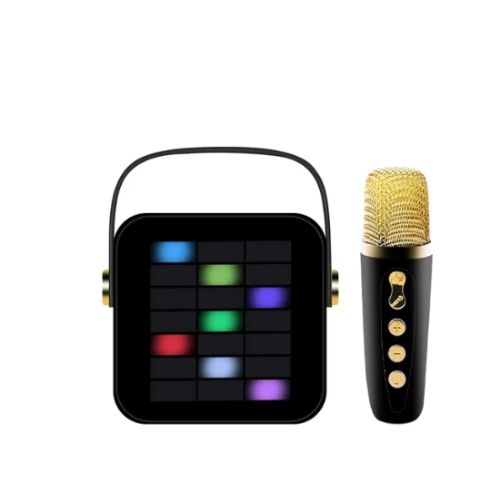 Φορητό Ηχείο Ηχοσύστημα Bluetooth Καραόκε με Ασύρματο Μικρόφωνο Bluetooth Λειτουργία Εγγραφής Ήχου Μαύρο Φορητό Ηχείο Ηχοσύστημα Bluetooth Καραόκε με Ασύρματο Μικρόφωνο Bluetooth Λειτουργία Εγγραφής Ήχου Μαύρο