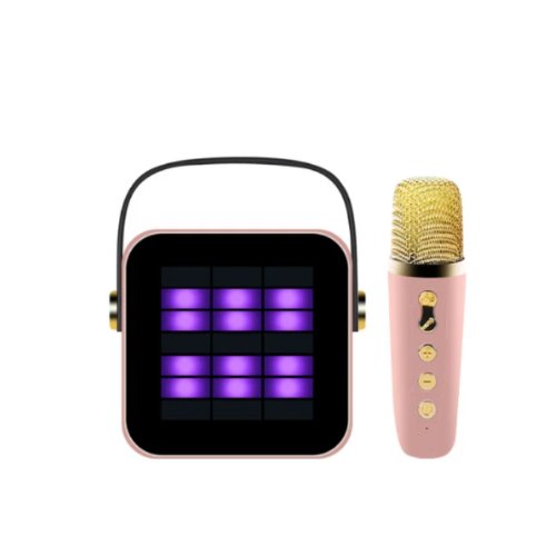 Φορητό Ηχείο Ηχοσύστημα Bluetooth Καραόκε με Ασύρματο Μικρόφωνο Bluetooth Λειτουργία Εγγραφής Ήχου Ροζ Φορητό Ηχείο Ηχοσύστημα Bluetooth Καραόκε με Ασύρματο Μικρόφωνο Bluetooth Λειτουργία Εγγραφής Ήχου Ροζ
