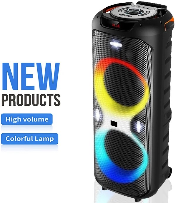 Φορητό Ηχείο Καραόκε με 2 Μικρόφωνα, Bluetooth, FM και Φωτισμό LED RGB - SuperBass Φορητό Ηχείο Καραόκε με 2 Μικρόφωνα, Bluetooth, FM και Φωτισμό LED RGB - SuperBass