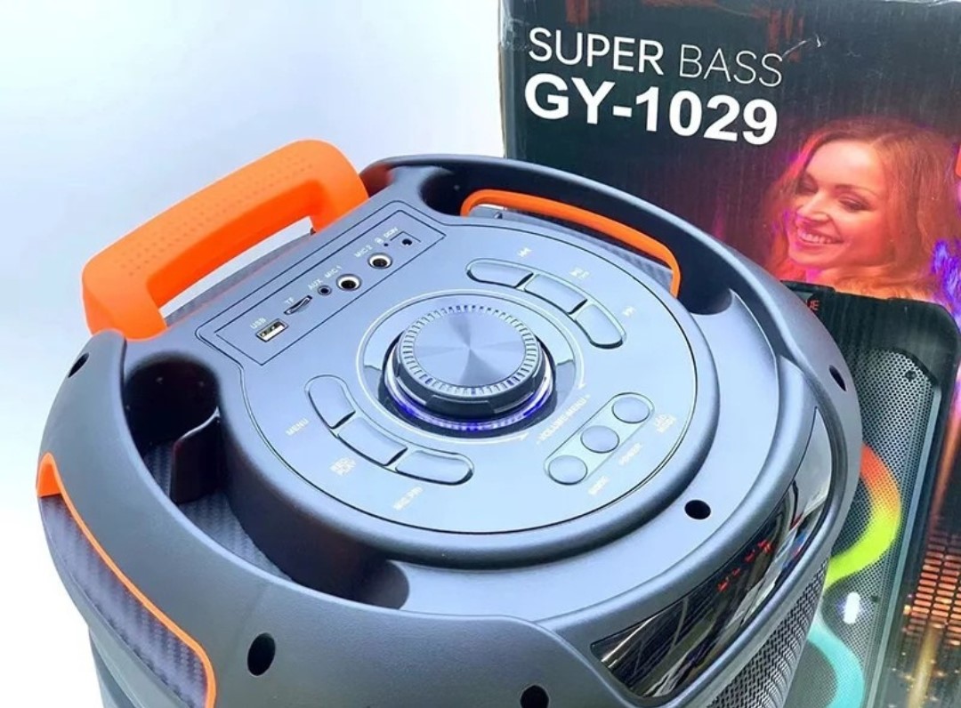 Φορητό Ηχείο Καραόκε με 2 Μικρόφωνα, Bluetooth, FM και Φωτισμό LED RGB - SuperBass Φορητό Ηχείο Καραόκε με 2 Μικρόφωνα, Bluetooth, FM και Φωτισμό LED RGB - SuperBass