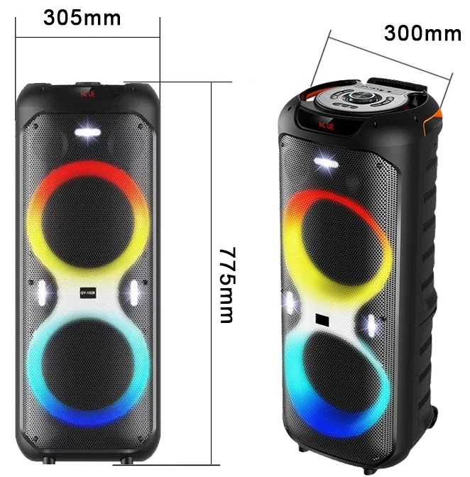 Φορητό Ηχείο Καραόκε με 2 Μικρόφωνα, Bluetooth, FM και Φωτισμό LED RGB - SuperBass Φορητό Ηχείο Καραόκε με 2 Μικρόφωνα, Bluetooth, FM και Φωτισμό LED RGB - SuperBass