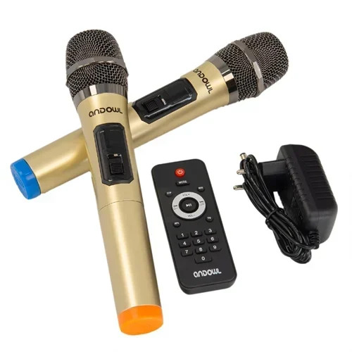 Φορητό Ηχείο Καραόκε με 2x Ασύρματα Μικρόφωνα και Τηλεχειριστήριο - ANDOWL Φορητό Ηχείο Καραόκε με 2x Ασύρματα Μικρόφωνα και Τηλεχειριστήριο - ANDOWL