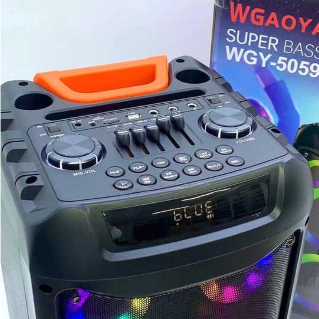 Φορητό Ηχείο Τρόλεϊ 60W με Μικρόφωνο, Τηλεχειριστήριο, FM, Bluetooth και Φωτισμό LED RGB Φορητό Ηχείο Τρόλεϊ 60W με Μικρόφωνο, Τηλεχειριστήριο, FM, Bluetooth και Φωτισμό LED RGB