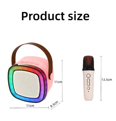 Φορητό Μίνι Ηχοσύστημα Bluetooth Καραόκε με Ασύρματο Μικρόφωνο Bluetooth Ροζ Φορητό Μίνι Ηχοσύστημα Bluetooth Καραόκε με Ασύρματο Μικρόφωνο Bluetooth Ροζ