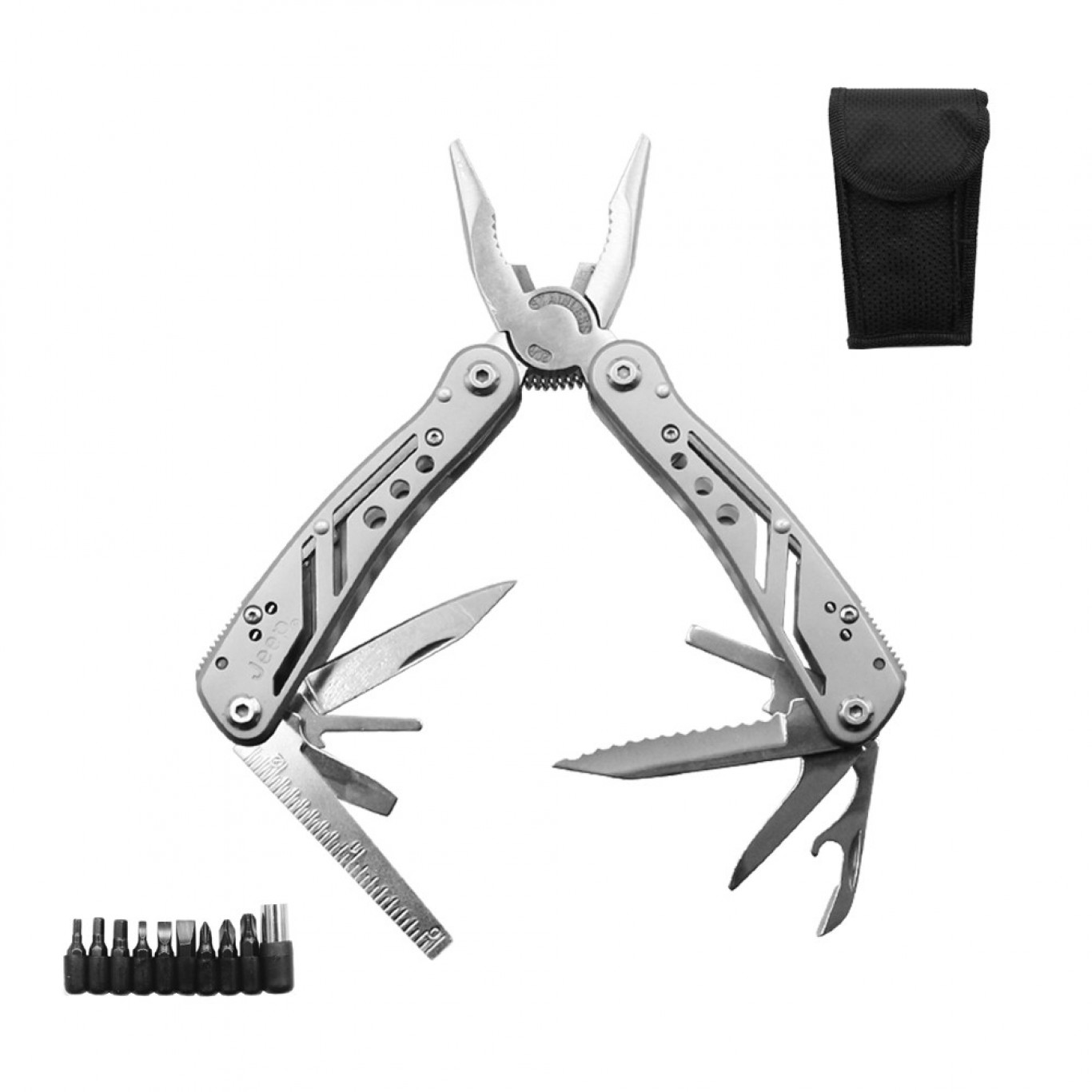 Φορητό Πτυσσόμενο Μαγνητικό Πολυεργαλείο Τσέπης-Επιβίωσης με Πένσα και Ανταλλακτικές Μύτες 9 σε 1 Ασημένιο Φορητό Πτυσσόμενο Μαγνητικό Πολυεργαλείο Τσέπης-Επιβίωσης με Πένσα και Ανταλλακτικές Μύτες 9 σε 1 Ασημένιο