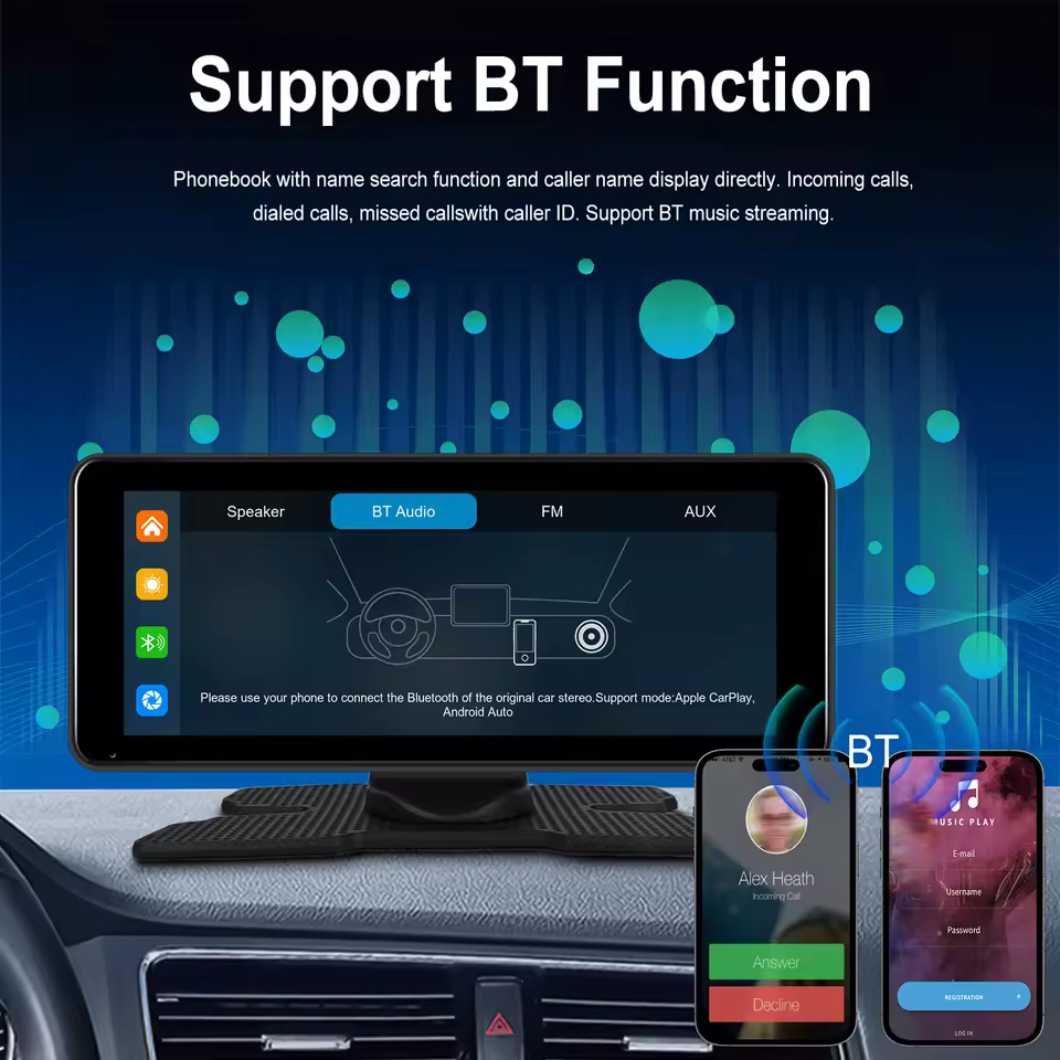 Φορητό Στερεοφωνικό Αυτοκινήτου Bluetooth με Oθόνη Aφής 26.06cm & Eνσωματωμένη Kάμερα Φορητό Στερεοφωνικό Αυτοκινήτου Bluetooth με Oθόνη Aφής 26.06cm & Eνσωματωμένη Kάμερα