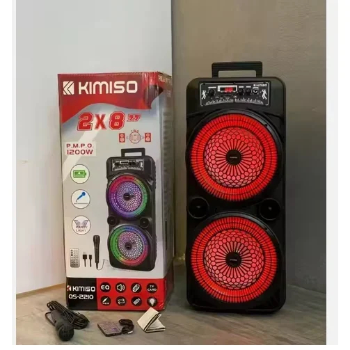 Φορητό Σύστημα Karaoke 1200W με Διπλά Ηχεία, Φωτισμό LED, Ραδιόφωνο, Τηλεχειριστήριο, TWS, EQ και Υποδοχές USB, TF και AUX KIMISO Φορητό Σύστημα Karaoke 1200W με Διπλά Ηχεία, Φωτισμό LED, Ραδιόφωνο, Τηλεχειριστήριο, TWS, EQ και Υποδοχές USB, TF και AUX KIMISO