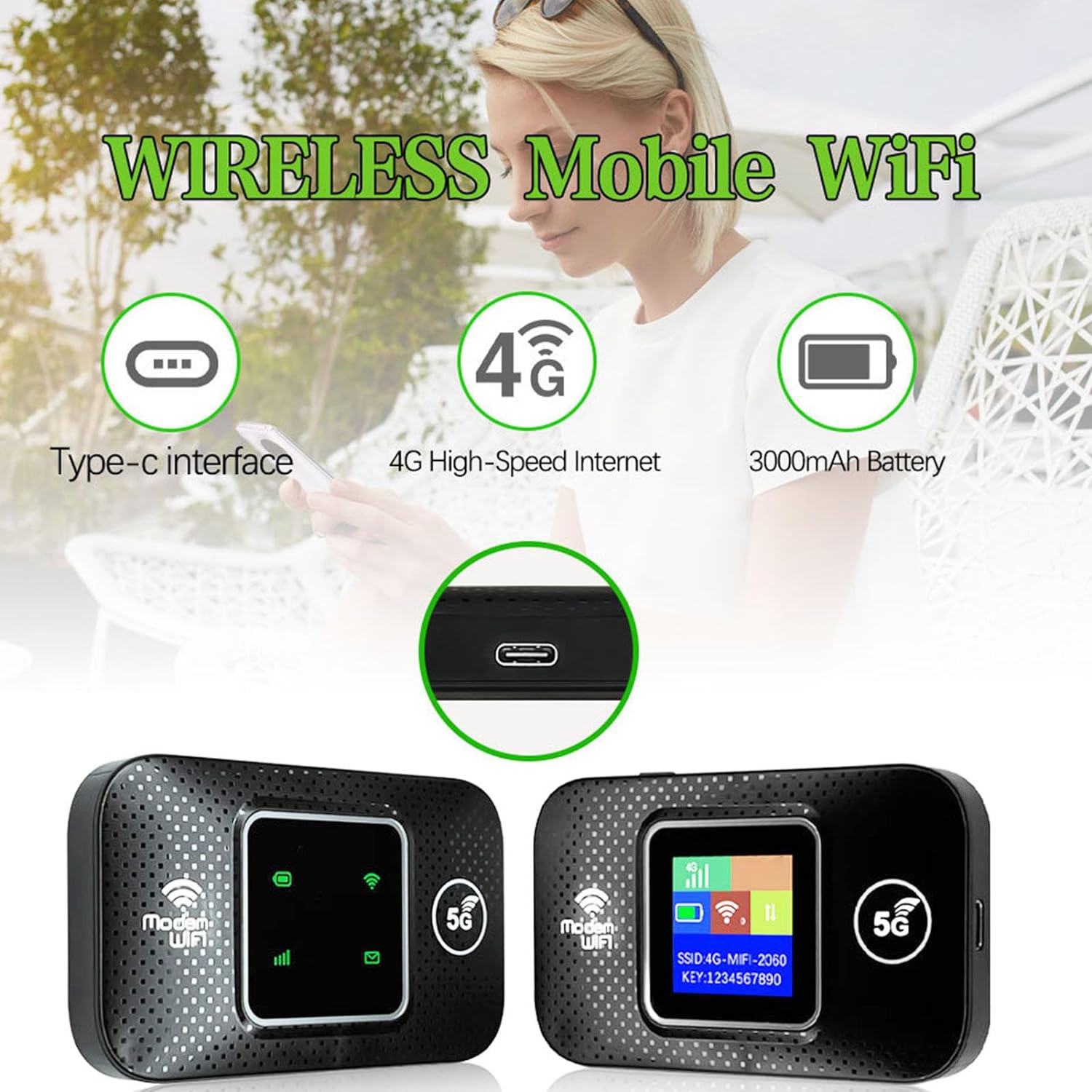 Φορητό WiFi Modem Τσέπης - Mobile WiFi Hotspot 5G 1200m - Andowl Φορητό WiFi Modem Τσέπης - Mobile WiFi Hotspot 5G 1200m - Andowl