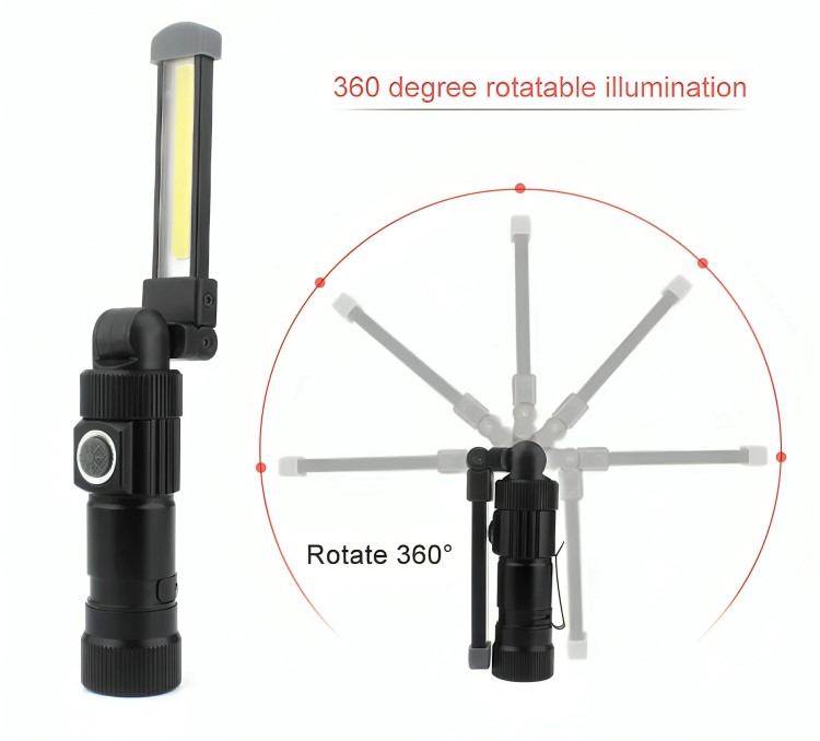 Φορητός Αναδιπλούμενος Επαναφορτιζόμενος Φακός Εργασίας COB LED με 5 Λειτουργίες Φωτισμού & Μαγνήτη - ARRANGO Φορητός Αναδιπλούμενος Επαναφορτιζόμενος Φακός Εργασίας COB LED με 5 Λειτουργίες Φωτισμού & Μαγνήτη - ARRANGO