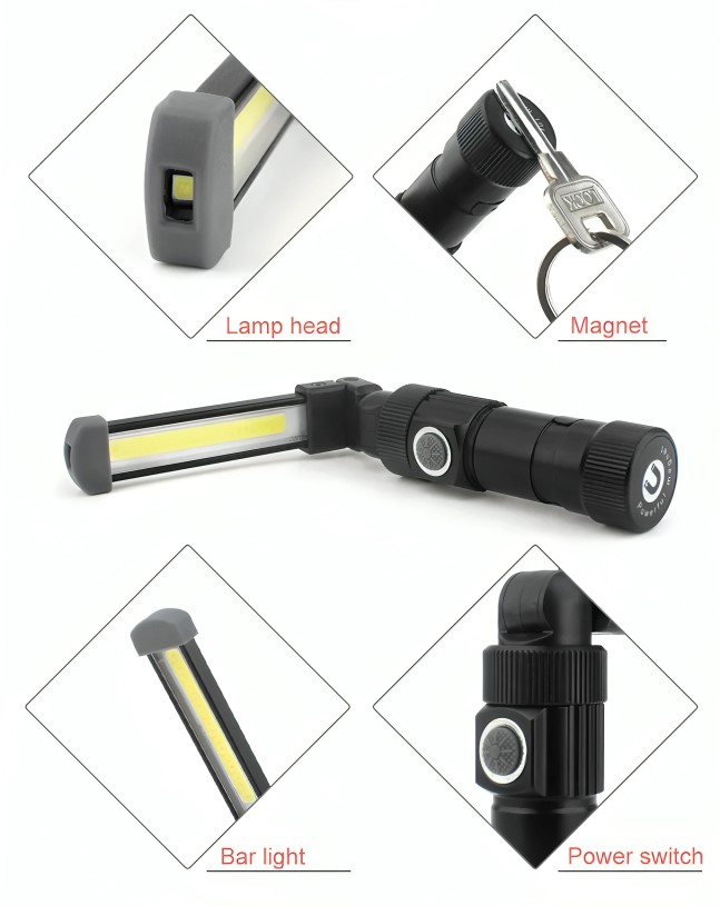 Φορητός Αναδιπλούμενος Επαναφορτιζόμενος Φακός Εργασίας COB LED με 5 Λειτουργίες Φωτισμού & Μαγνήτη - ARRANGO Φορητός Αναδιπλούμενος Επαναφορτιζόμενος Φακός Εργασίας COB LED με 5 Λειτουργίες Φωτισμού & Μαγνήτη - ARRANGO