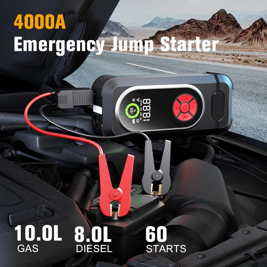 Φορητός Εκκινητής Μπαταρίας 12V με Power Bank, USB & Αεροσυμπιεστή Φορητός Εκκινητής Μπαταρίας 12V με Power Bank, USB & Αεροσυμπιεστή