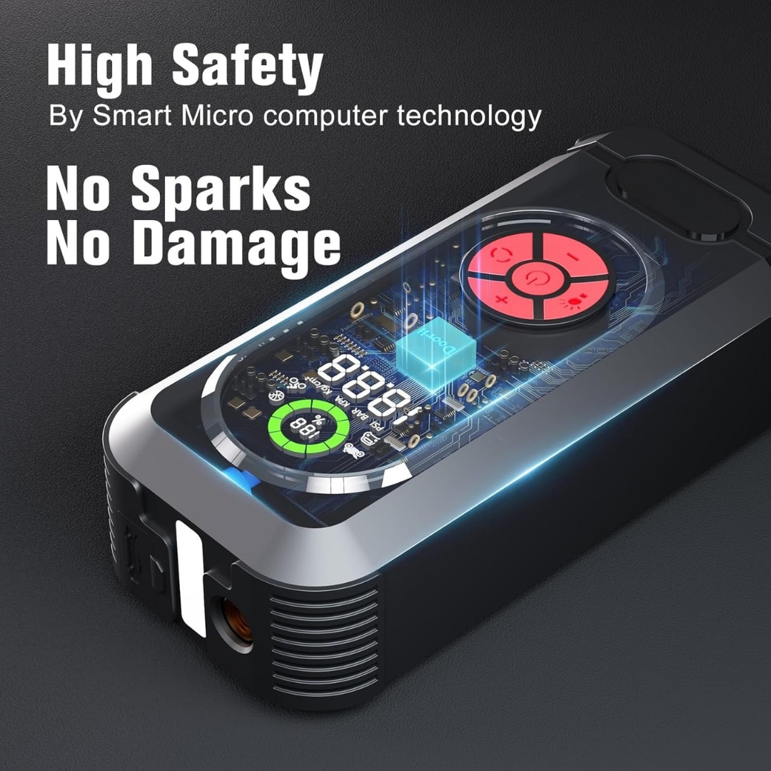 Φορητός Εκκινητής Μπαταρίας 12V με Power Bank, USB & Αεροσυμπιεστή Φορητός Εκκινητής Μπαταρίας 12V με Power Bank, USB & Αεροσυμπιεστή