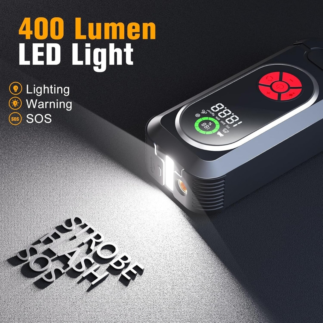 Φορητός Εκκινητής Μπαταρίας 12V με Power Bank, USB & Αεροσυμπιεστή Φορητός Εκκινητής Μπαταρίας 12V με Power Bank, USB & Αεροσυμπιεστή