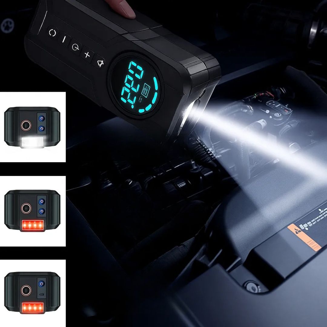 Φορητός Εκκινητής Μπαταρίας Αυτοκινήτου 8000 mA& Αεροσυμπιεστής με Ενσωματωμένο Φακό LED HIMK Φορητός Εκκινητής Μπαταρίας Αυτοκινήτου 8000 mA& Αεροσυμπιεστής με Ενσωματωμένο Φακό LED HIMK