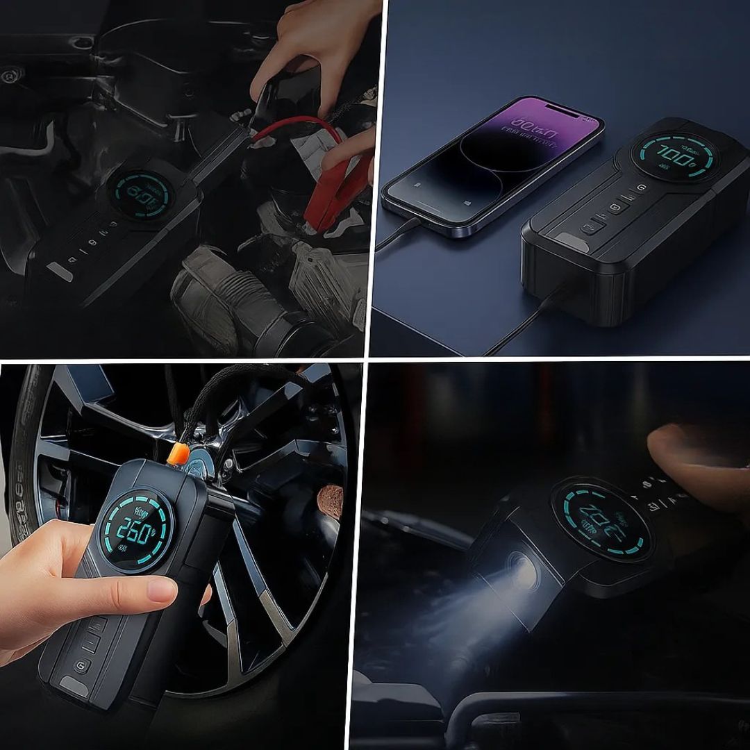 Φορητός Εκκινητής Μπαταρίας Αυτοκινήτου 8000 mA& Αεροσυμπιεστής με Ενσωματωμένο Φακό LED HIMK Φορητός Εκκινητής Μπαταρίας Αυτοκινήτου 8000 mA& Αεροσυμπιεστής με Ενσωματωμένο Φακό LED HIMK