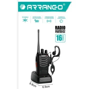 Φορητός Επαγγελματικός Πομποδέκτης με Hands-Free Ακουστικά και Βάση Φόρτισης - Walkie Talkie ARRANGO Φορητός Επαγγελματικός Πομποδέκτης με Hands-Free Ακουστικά και Βάση Φόρτισης - Walkie Talkie ARRANGO