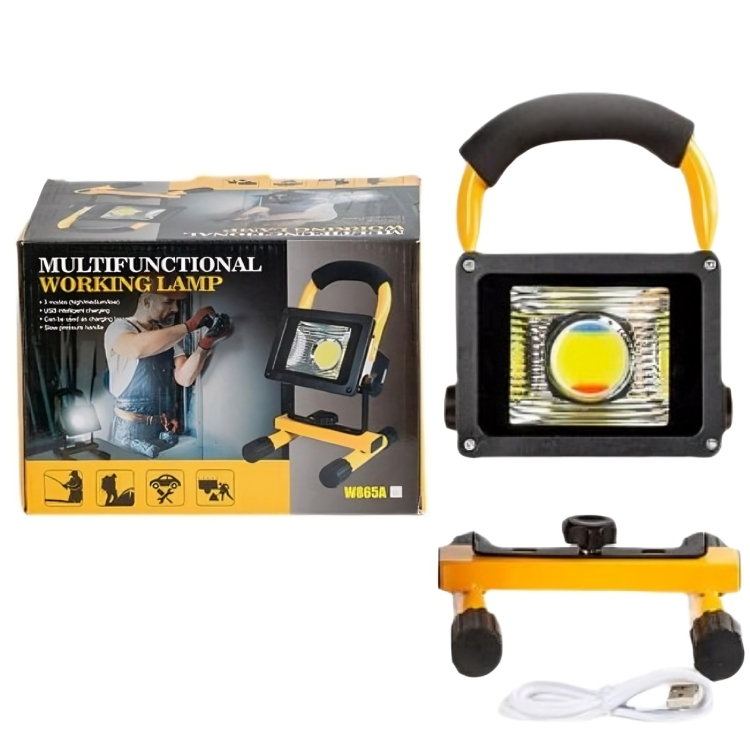 Φορητός Επαναφορτιζόμενος Προβολέας 50W 46 SMD LED με Θύρα USB - Με Λαβή και Βάση Στήριξης Φορητός Επαναφορτιζόμενος Προβολέας 50W 46 SMD LED με Θύρα USB - Με Λαβή και Βάση Στήριξης