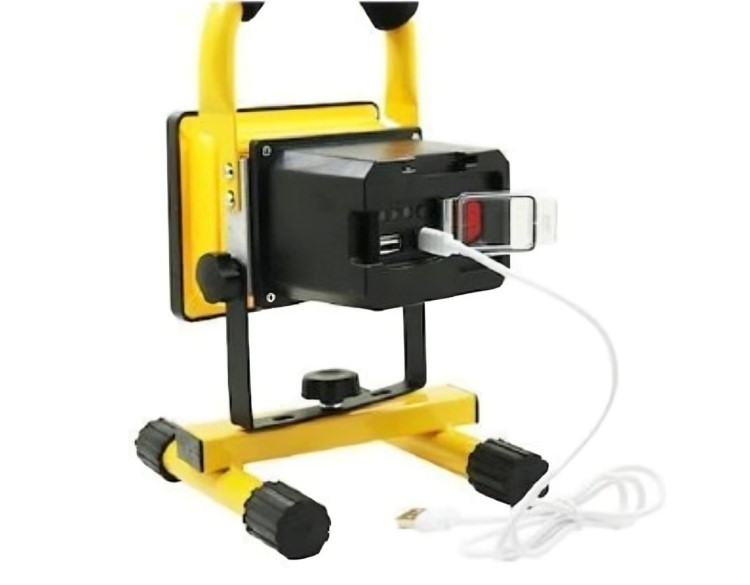 Φορητός Επαναφορτιζόμενος Προβολέας 50W 46 SMD LED με Θύρα USB - Με Λαβή και Βάση Στήριξης Φορητός Επαναφορτιζόμενος Προβολέας 50W 46 SMD LED με Θύρα USB - Με Λαβή και Βάση Στήριξης