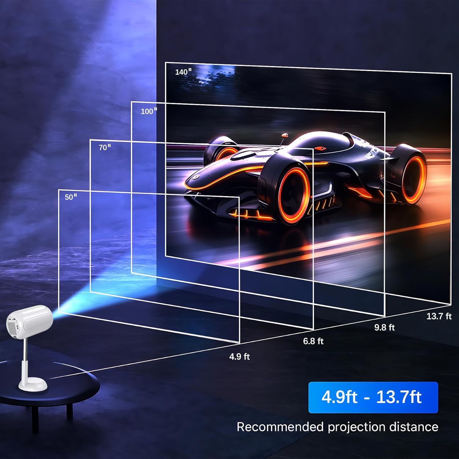 Φορητός προβολέας LED 4K ανάλυσης Full HD Andowl Φορητός προβολέας LED 4K ανάλυσης Full HD Andowl