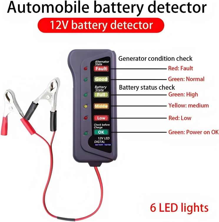 Φορητός Ψηφιακός Ελεγκτής Μπαταρίας & Εναλλάκτη Αυτοκινήτου - Battery Tester 12V με Κροκοδειλάκια Φορητός Ψηφιακός Ελεγκτής Μπαταρίας & Εναλλάκτη Αυτοκινήτου - Battery Tester 12V με Κροκοδειλάκια