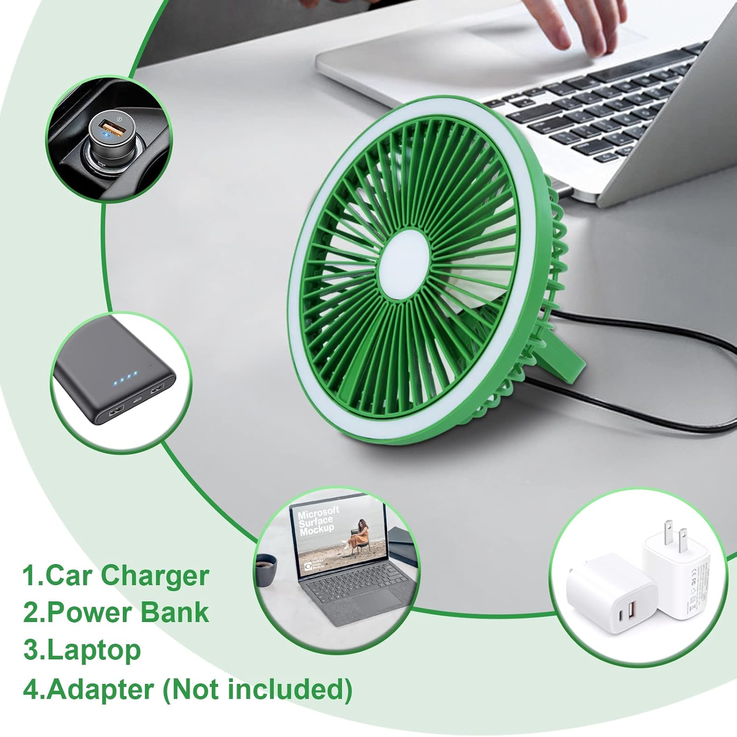 Φορητός RGB Mini Ανεμιστήρας 2 σε 1 με LED και USB Φόρτιση – Επιτραπέζιος & Κρεμαστός - Arrango Φορητός RGB Mini Ανεμιστήρας 2 σε 1 με LED και USB Φόρτιση – Επιτραπέζιος & Κρεμαστός - Arrango