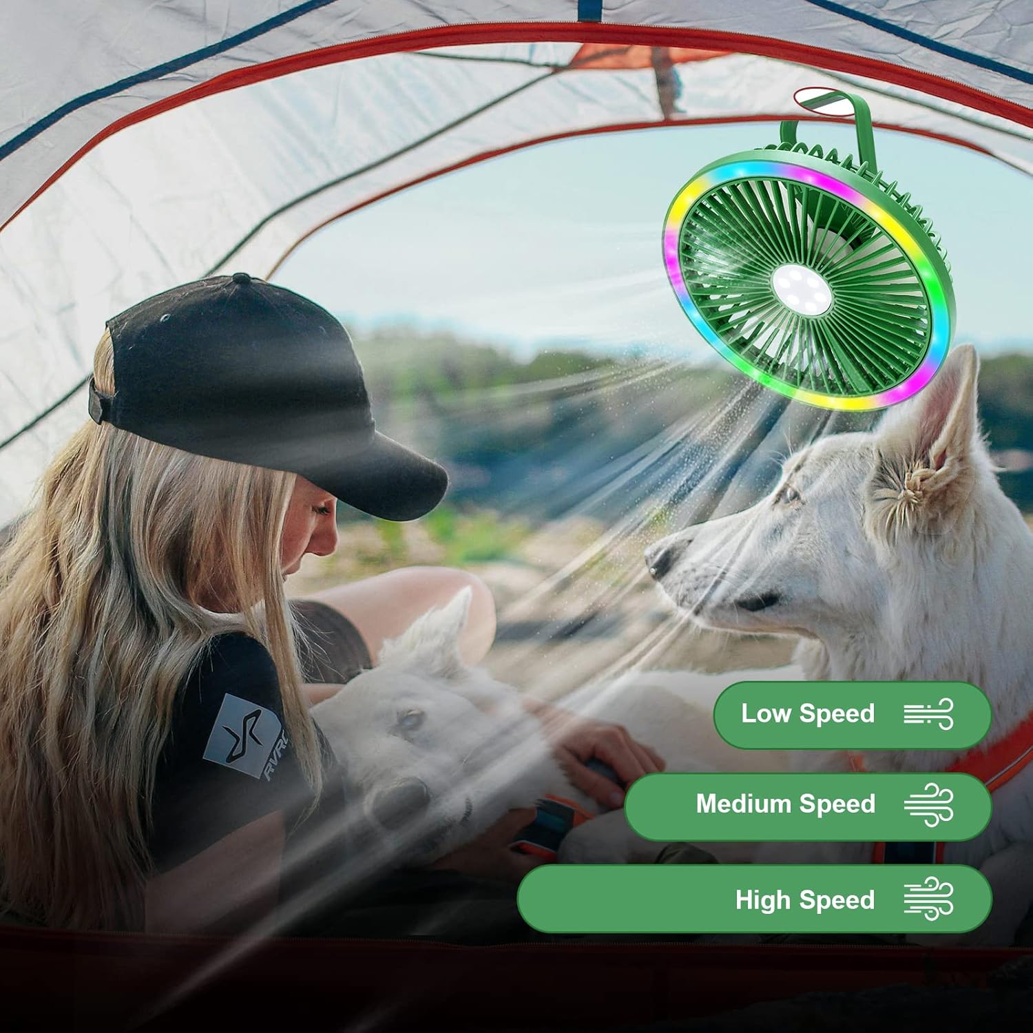 Φορητός RGB Mini Ανεμιστήρας 2 σε 1 με LED και USB Φόρτιση – Επιτραπέζιος & Κρεμαστός - Arrango Φορητός RGB Mini Ανεμιστήρας 2 σε 1 με LED και USB Φόρτιση – Επιτραπέζιος & Κρεμαστός - Arrango