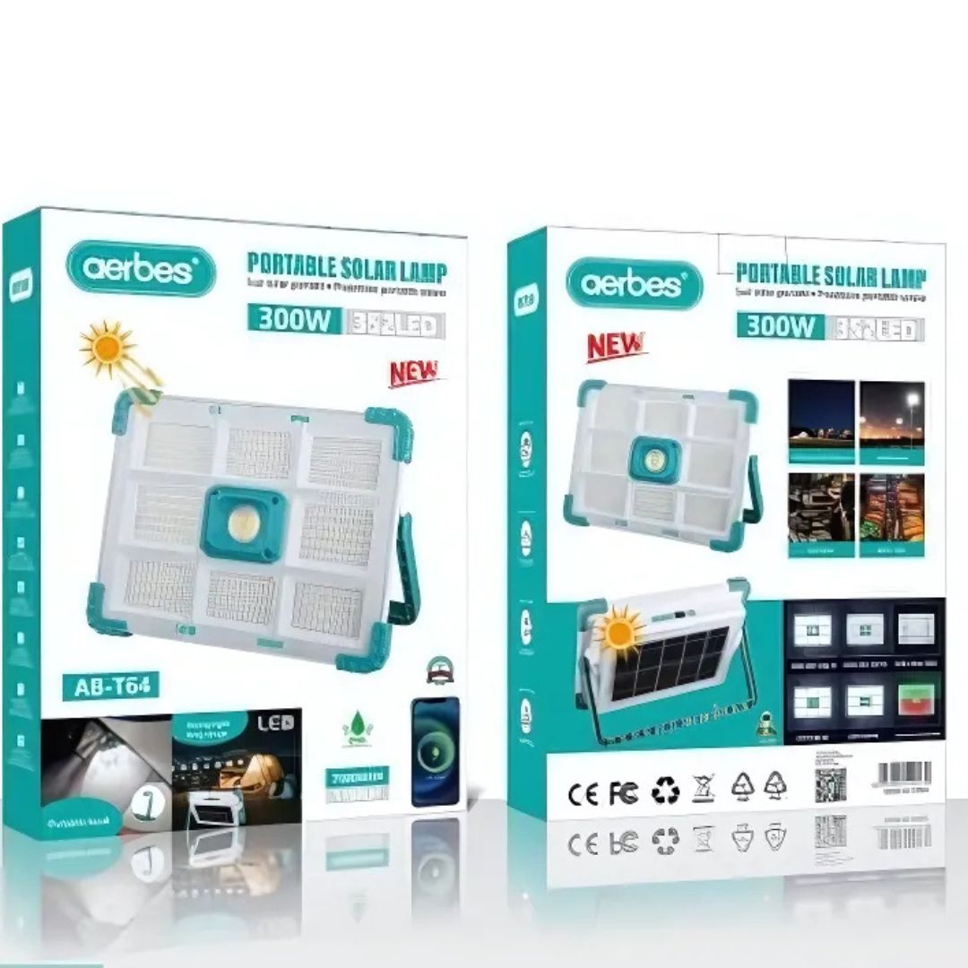Φορητός Στεγανός Ηλιακός Προβολέας Εργασίας 300W IP66 - Aerbes Φορητός Στεγανός Ηλιακός Προβολέας Εργασίας 300W IP66 - Aerbes