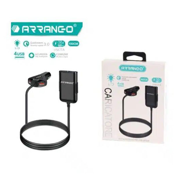 Φορτιστής Αυτοκινήτου 12A Power με 4 Θύρες USB για Γρήγορη Φόρτιση και Επέκταση QC3.0 -ARRANGO Φορτιστής Αυτοκινήτου 12A Power με 4 Θύρες USB για Γρήγορη Φόρτιση και Επέκταση QC3.0 -ARRANGO