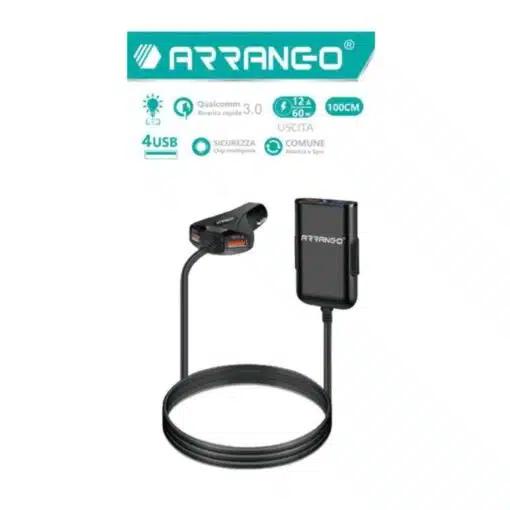 Φορτιστής Αυτοκινήτου 12A Power με 4 Θύρες USB για Γρήγορη Φόρτιση και Επέκταση QC3.0 -ARRANGO Φορτιστής Αυτοκινήτου 12A Power με 4 Θύρες USB για Γρήγορη Φόρτιση και Επέκταση QC3.0 -ARRANGO