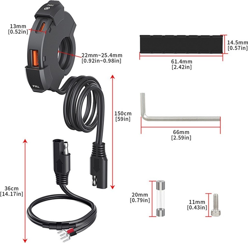 Φορτιστής Μοτοσυκλέτας USB-A & USB-C WUPP CS-1944 – Αδιάβροχος & Γρήγορη Φόρτιση Φορτιστής Μοτοσυκλέτας USB-A & USB-C WUPP CS-1944 – Αδιάβροχος & Γρήγορη Φόρτιση