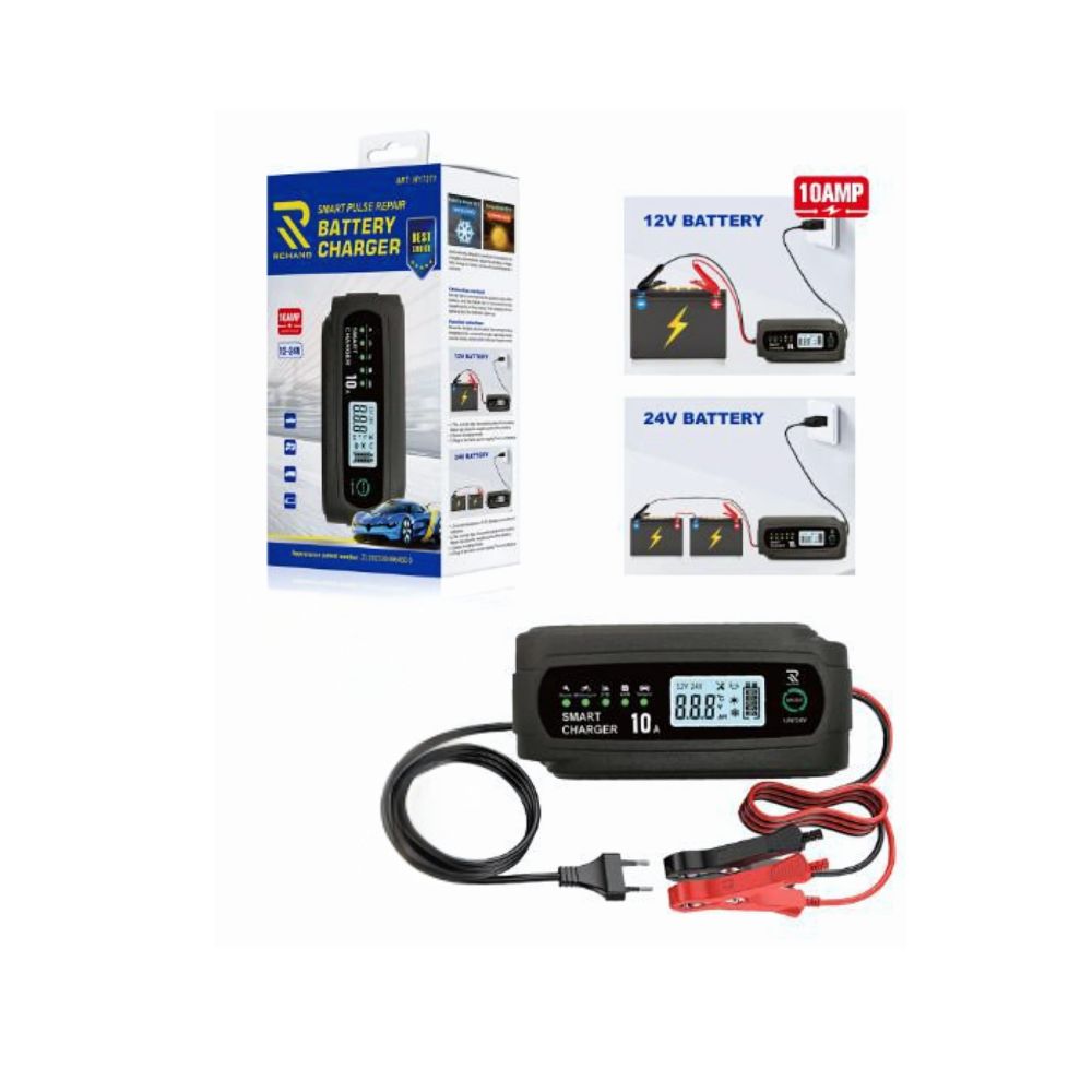 Φορτιστής Μπαταρίας Αυτοκινήτου 12–24V 10A με Ψηφιακή Οθόνη Φορτιστής Μπαταρίας Αυτοκινήτου 12–24V 10A με Ψηφιακή Οθόνη