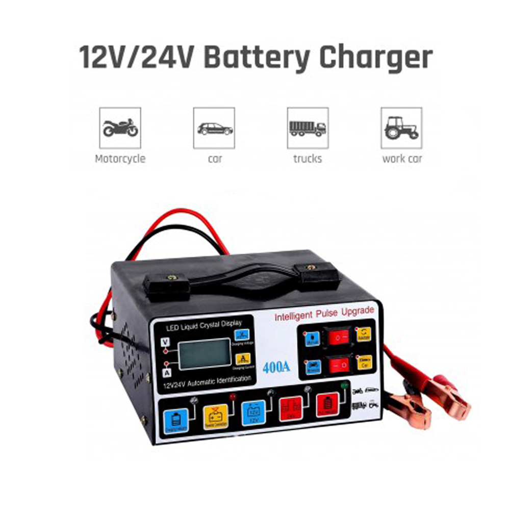 Φορτιστής Μπαταρίας Αυτοκινήτου 12/24V με Κροκοδειλάκια Φορτιστής Μπαταρίας Αυτοκινήτου 12/24V με Κροκοδειλάκια