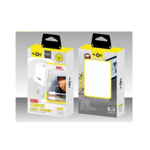 Φορτιστής Ταχείας Φόρτισης 20W USB-C KLGO Λευκός Φορτιστής Ταχείας Φόρτισης 20W USB-C KLGO Λευκός