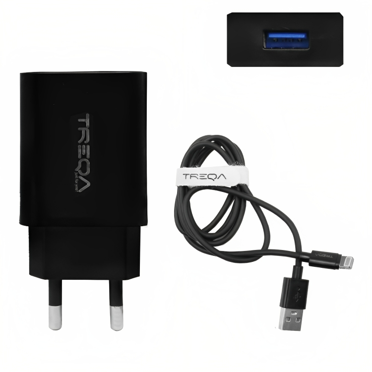 Φορτιστής Ταχείας Φόρτισης με 1 Θύρα USB 3.1A 18W και Καλώδιο Lightning - Treqa Φορτιστής Ταχείας Φόρτισης με 1 Θύρα USB 3.1A 18W και Καλώδιο Lightning - Treqa