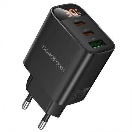 Φορτιστής Τοίχου Borofone BA98A 30W PD – 2x USB-C & USB-A | Ταχεία Φόρτιση, LED Οθόνη & Καλώδιο Lightning, για iPhone, Android, Tablet Φορτιστής Τοίχου Borofone BA98A 30W PD – 2x USB-C & USB-A | Ταχεία Φόρτιση, LED Οθόνη & Καλώδιο Lightning, για iPhone, Android, Tablet