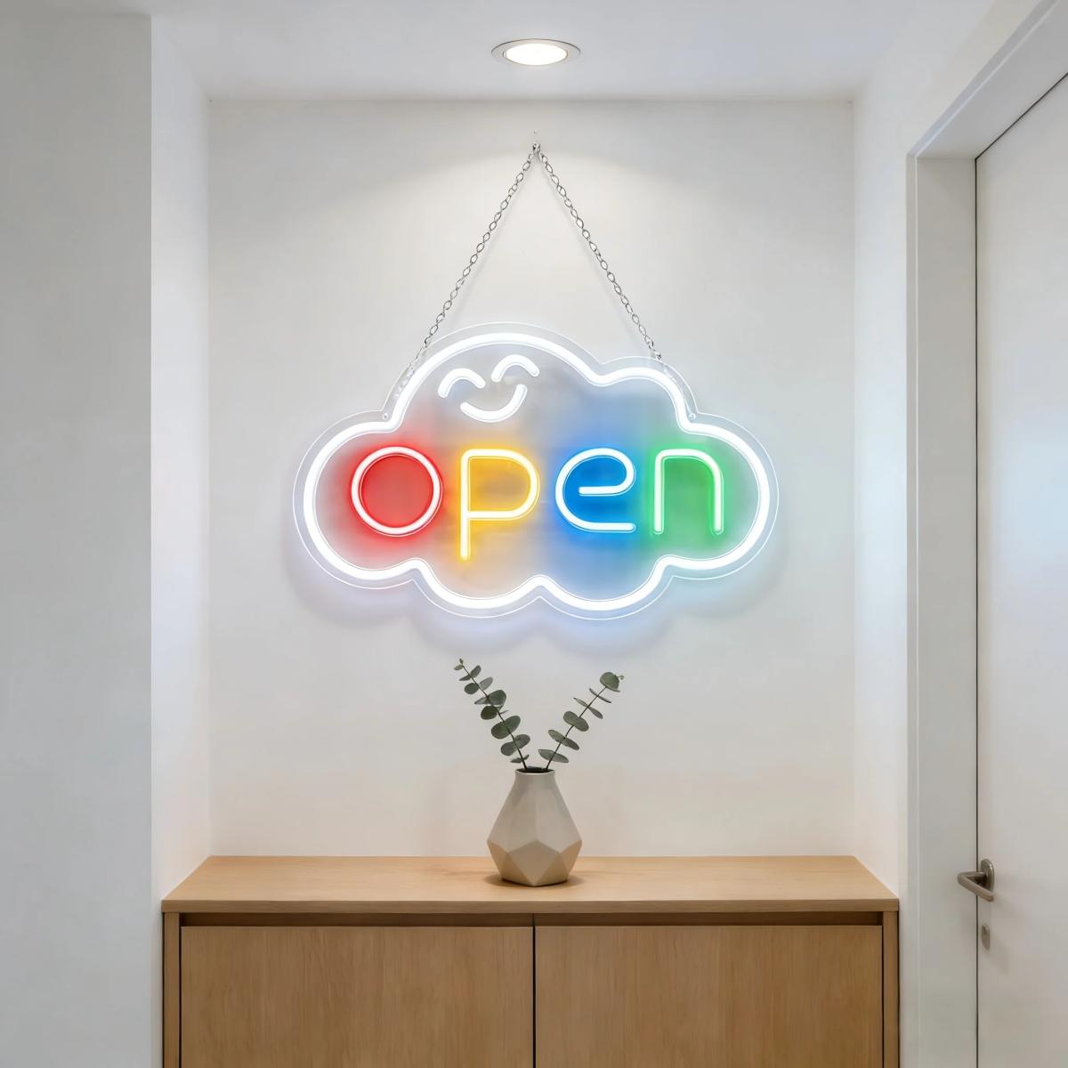 Φωτεινή Διαφημιστική Πινακίδα LED Neon OPEN – Πολύχρωμη USB 22x40cm Φωτεινή Διαφημιστική Πινακίδα LED Neon OPEN – Πολύχρωμη USB 22x40cm